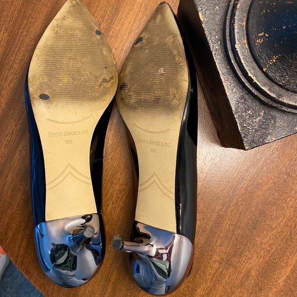 Pumps, patent leather black and silver - Enzo Angiolini - Picture 6 of 8